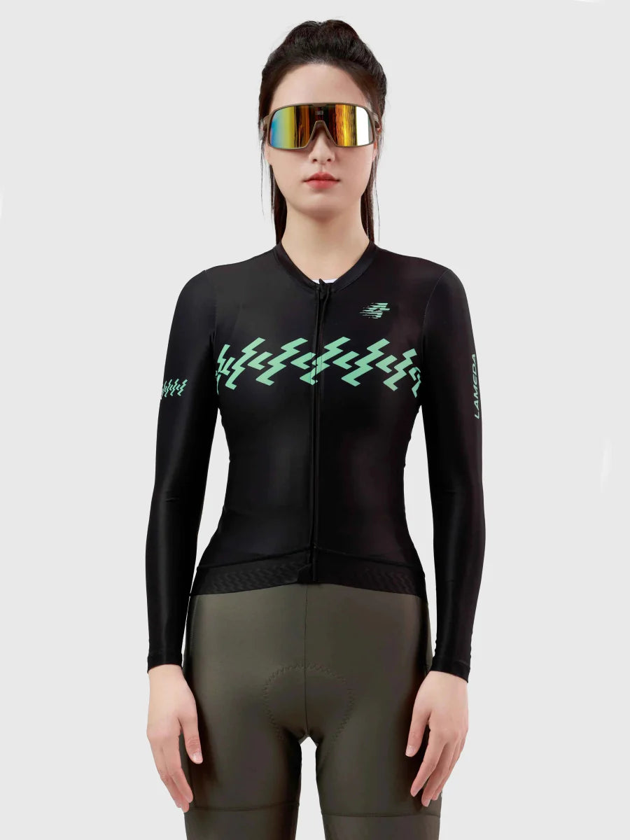 Slumber Women Cycling Jersey Long Sleeve - Ink Green