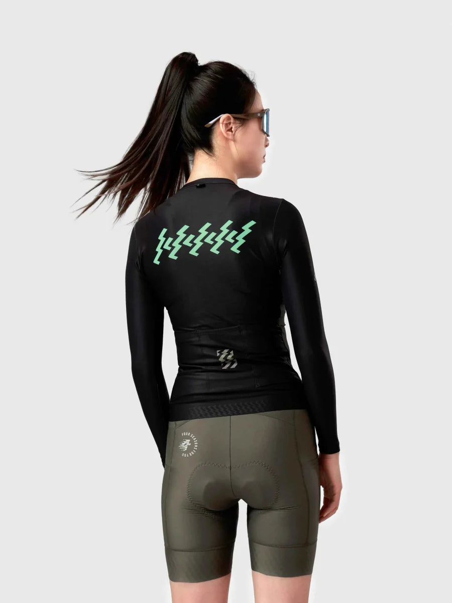 Slumber Women Cycling Jersey Long Sleeve - Ink Green