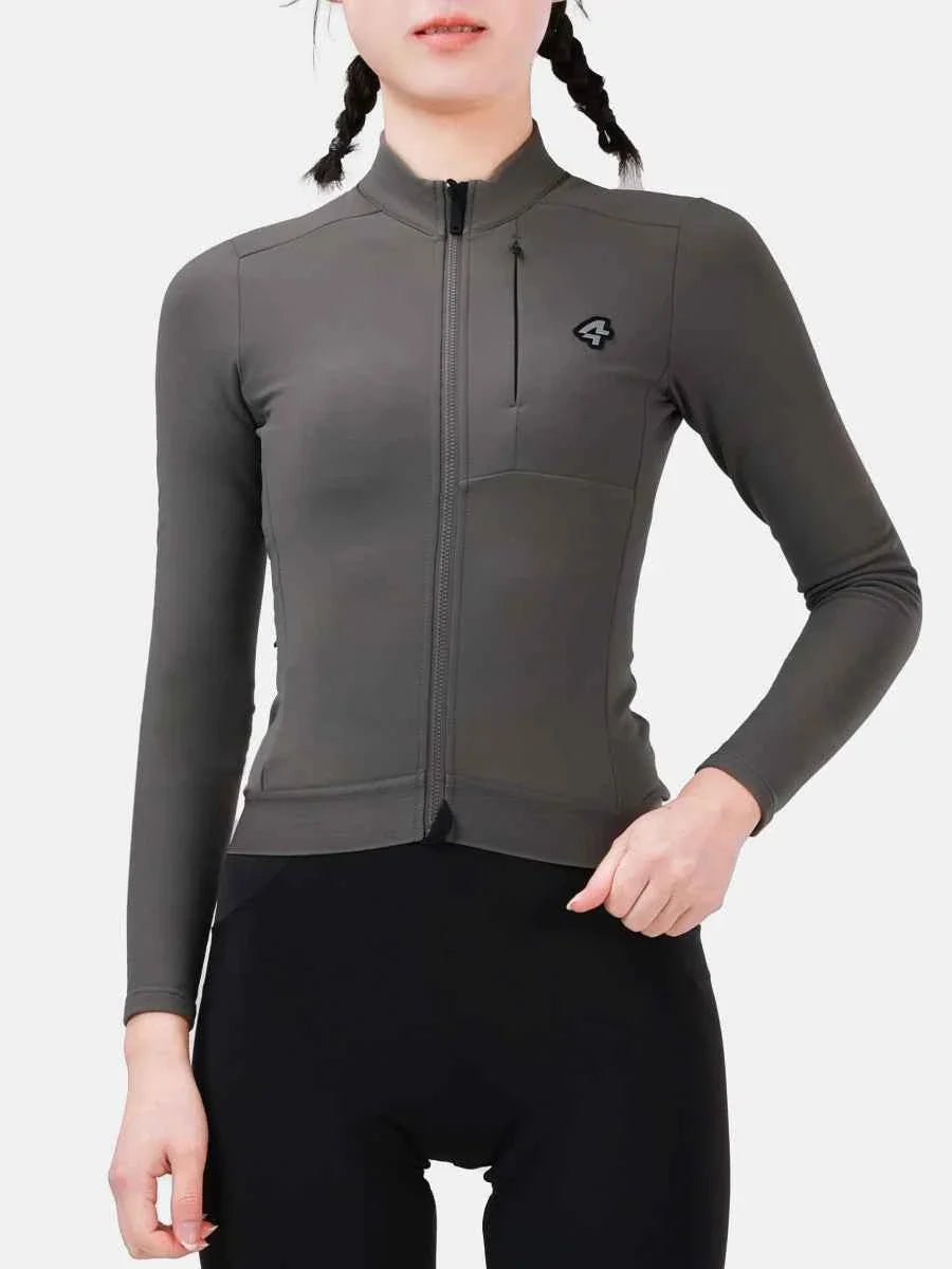 Snowdrop Women's Fleeced Thermal Jersey - Gray Green