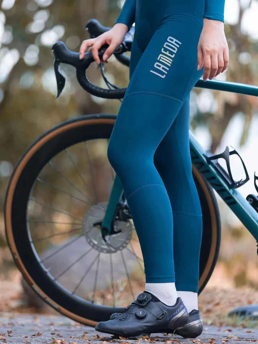 Sunset Women's Thermal Fleeced Bib Tights - Blue
