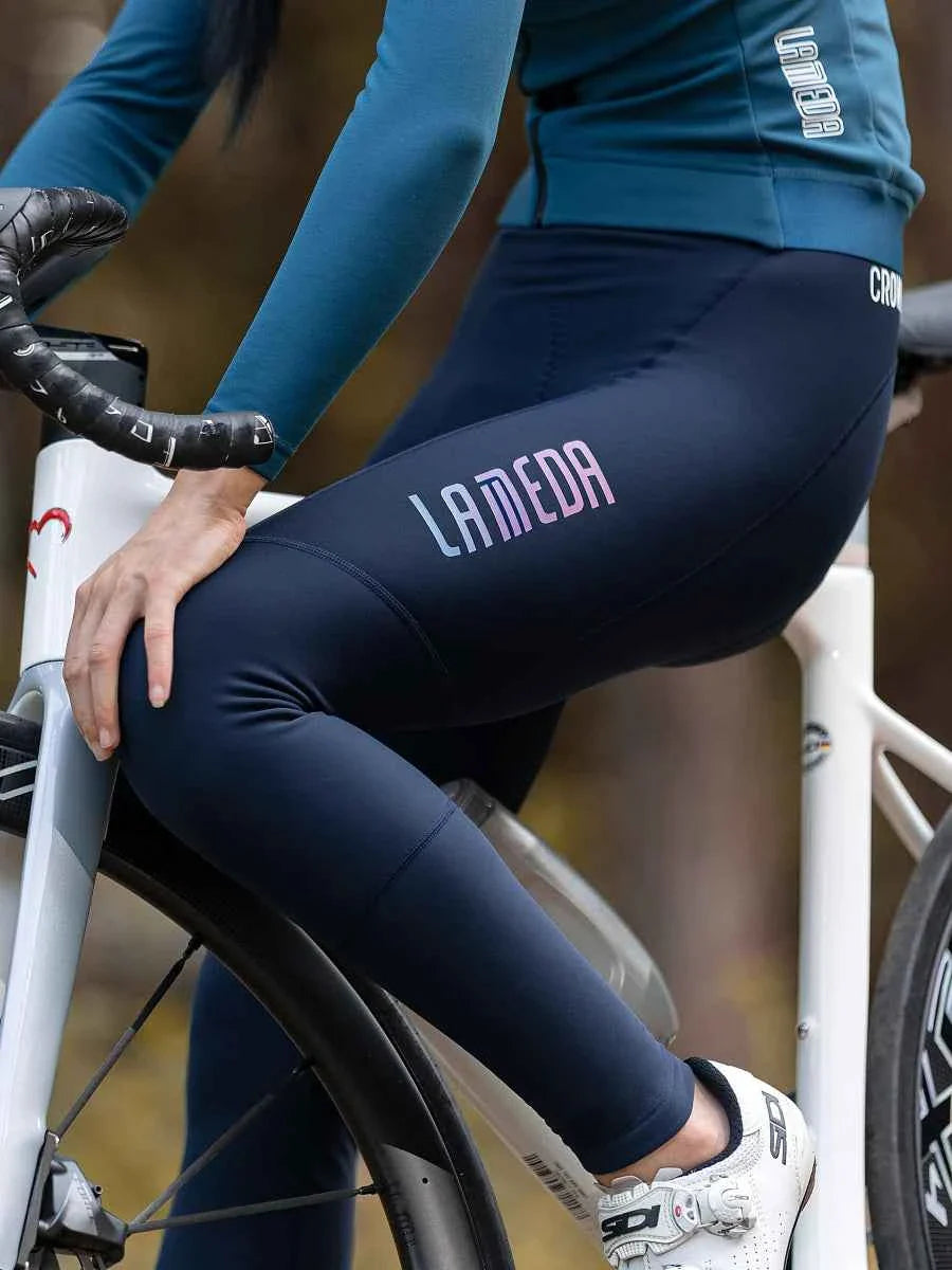Sunset Women's Thermal Fleeced Bib Tights - Navy