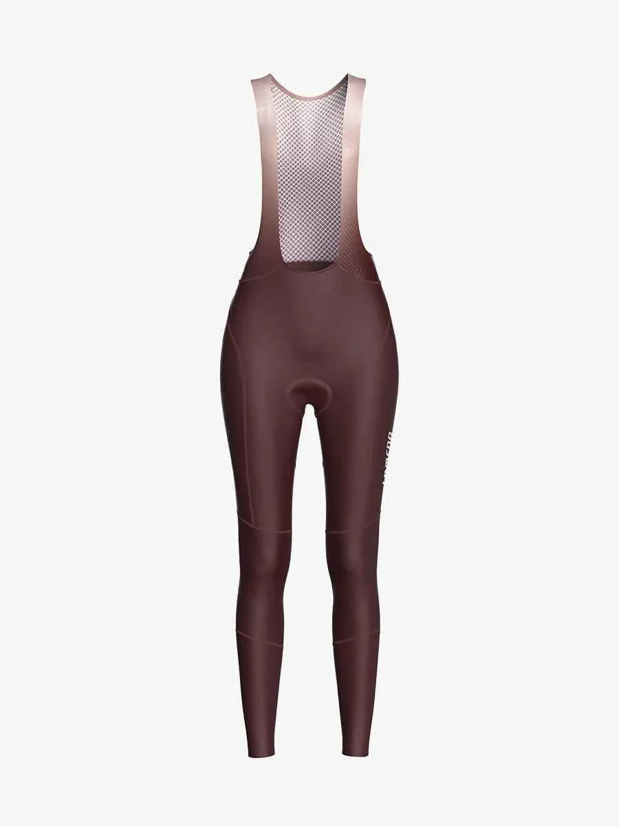 Sunset Women's Thermal Fleeced Bib Tights - Reddish Brown
