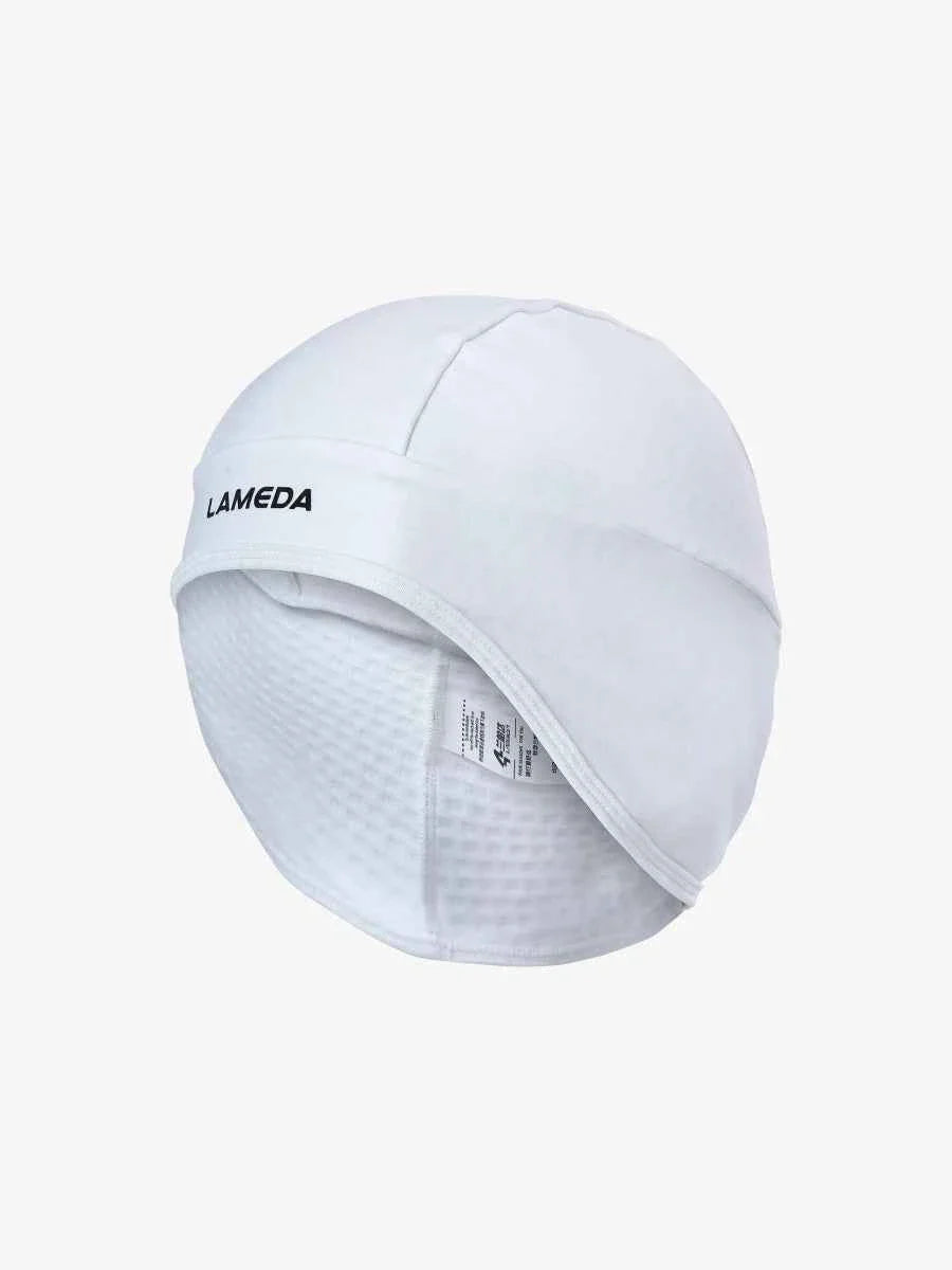 Thermal Beanie for Under Bike Helmet - White