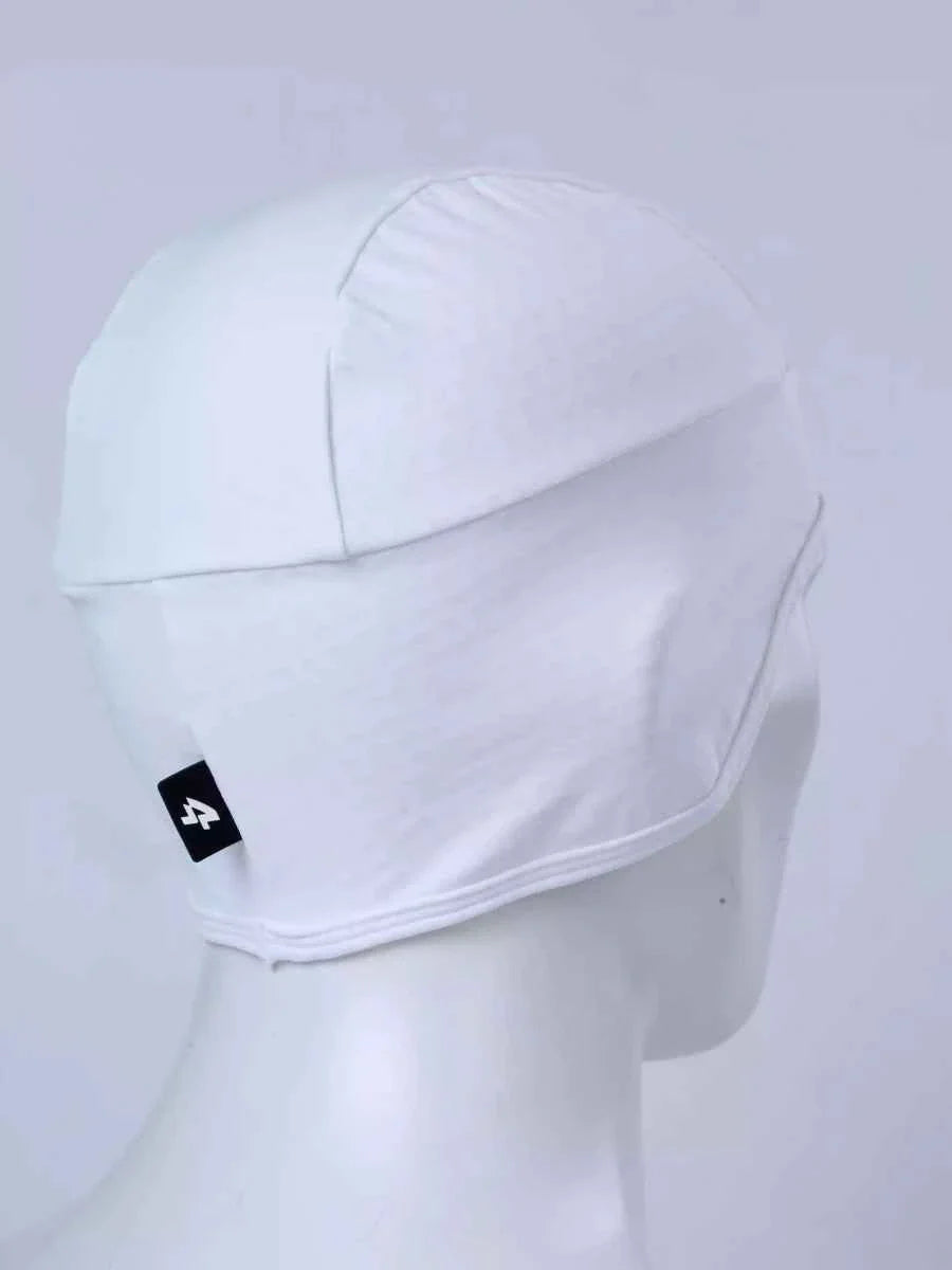 Thermal Beanie for Under Bike Helmet - White