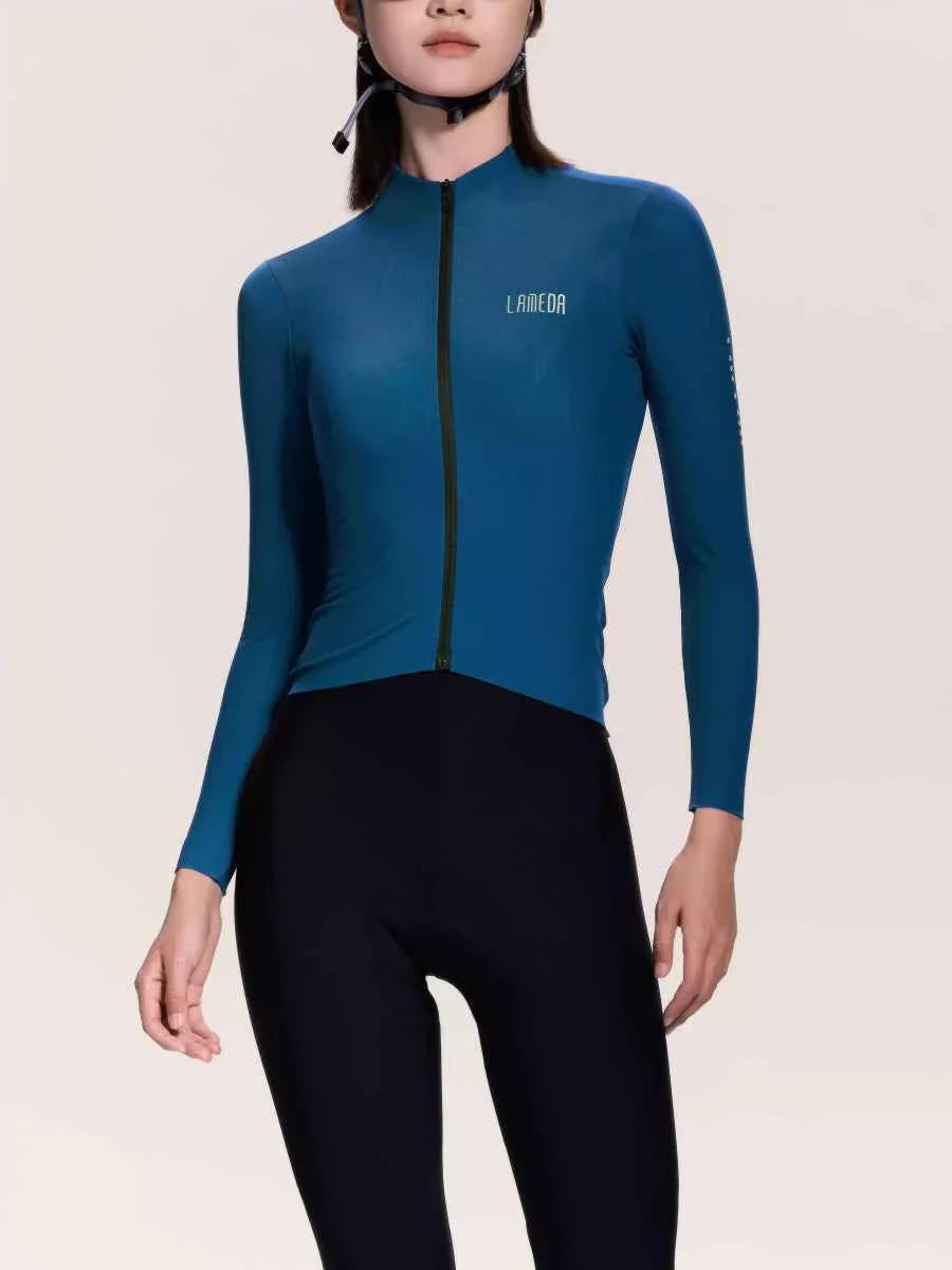 Transcend Women's Fleeced Thermal Jersey - Blue