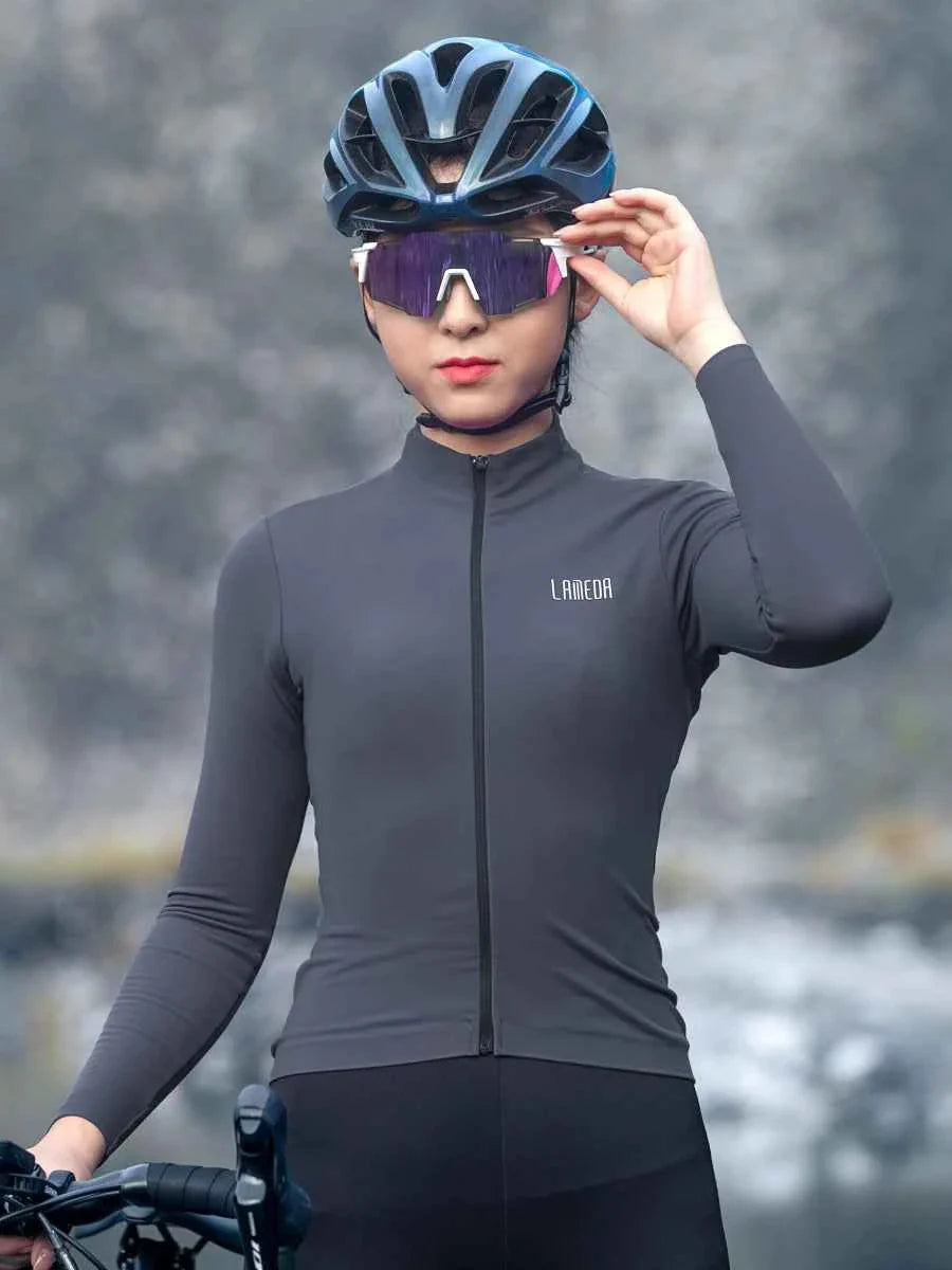 Transcend Women's Fleeced Thermal Jersey - Gray