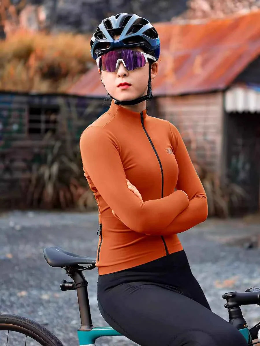 Transcend Women's Fleeced Thermal Jersey - Orange