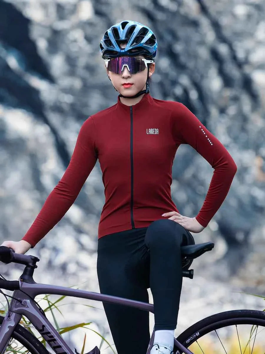 Transcend Women's Fleeced Thermal Jersey - Red