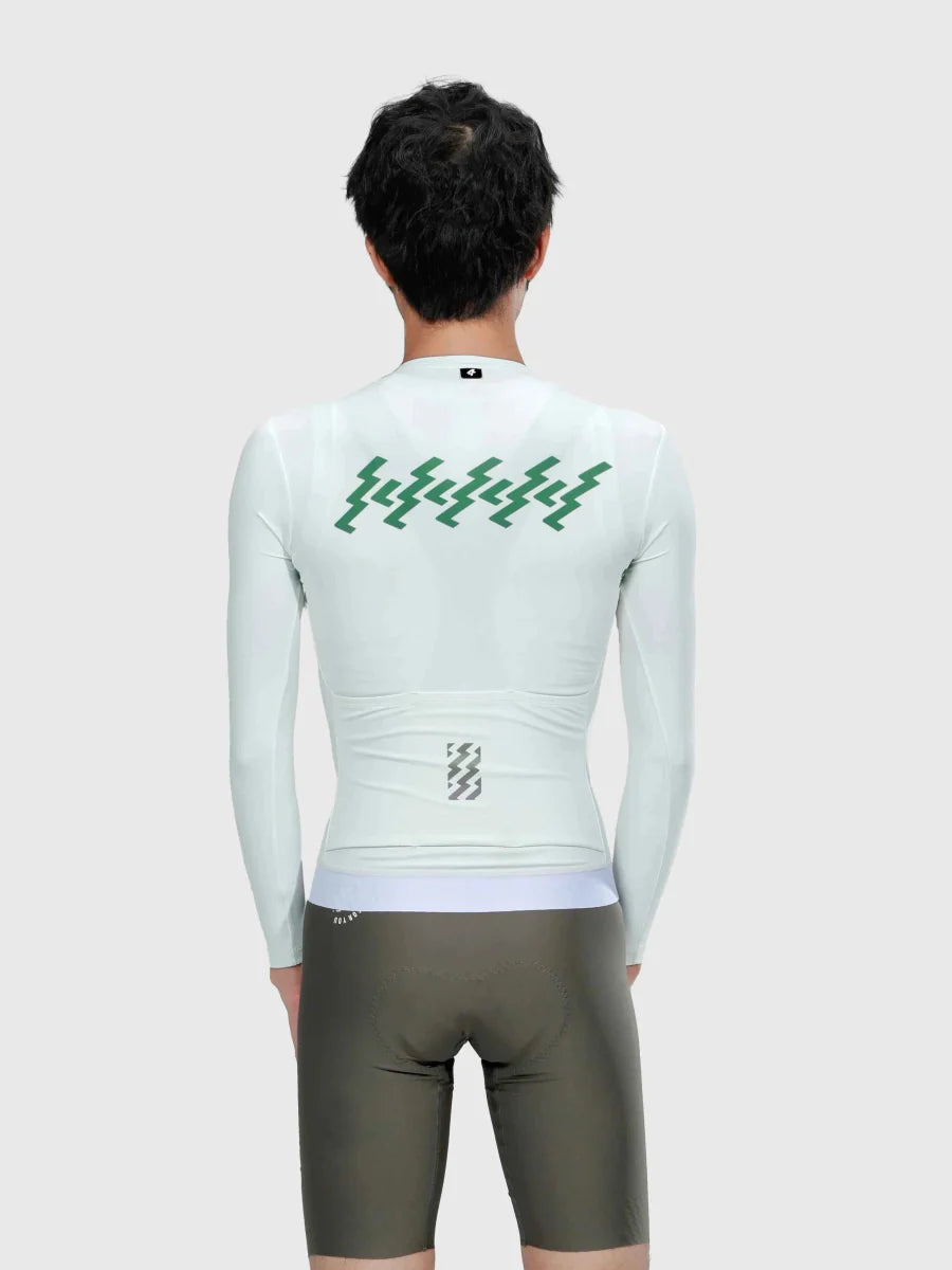 Verde Men Cycling Jersey Long Sleeve - Cloud Lightning