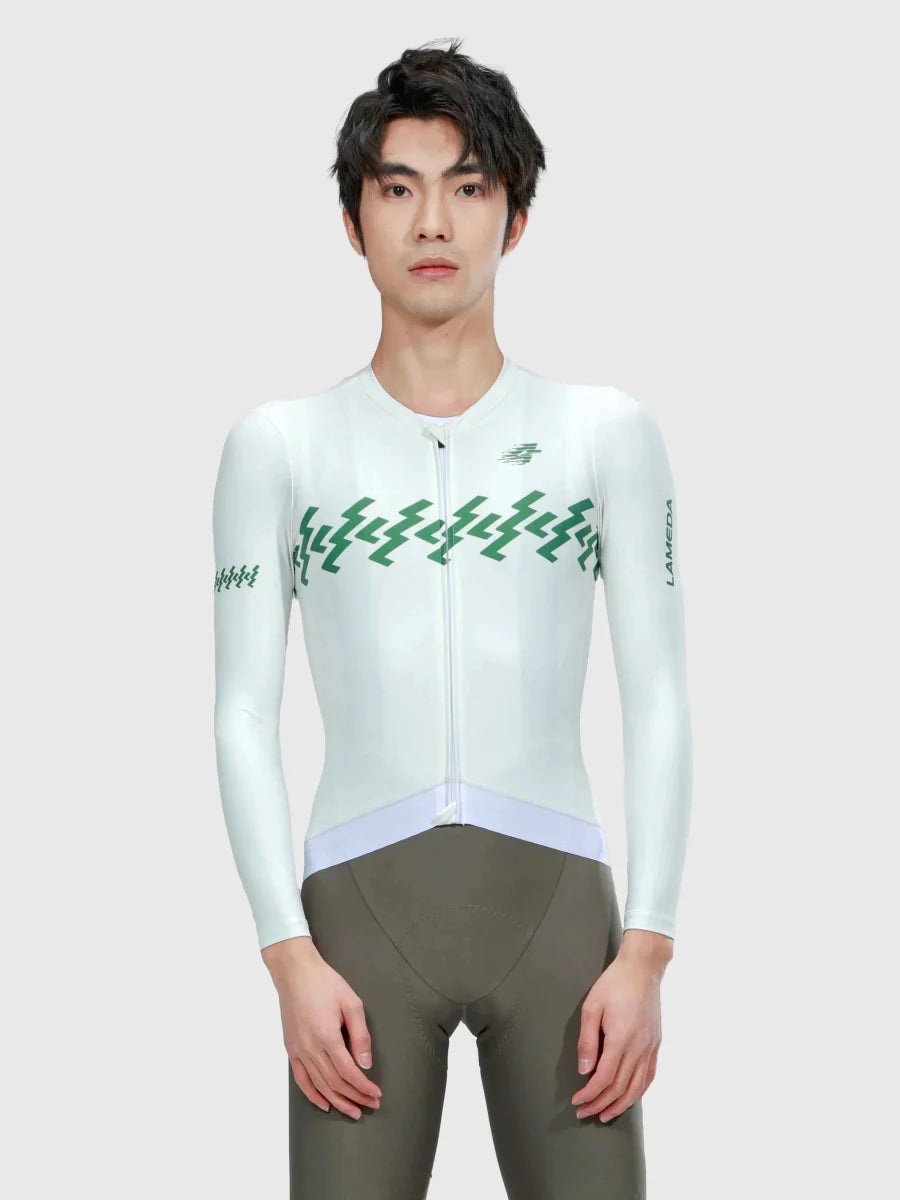 Verde Men Cycling Jersey Long Sleeve - Cloud Lightning