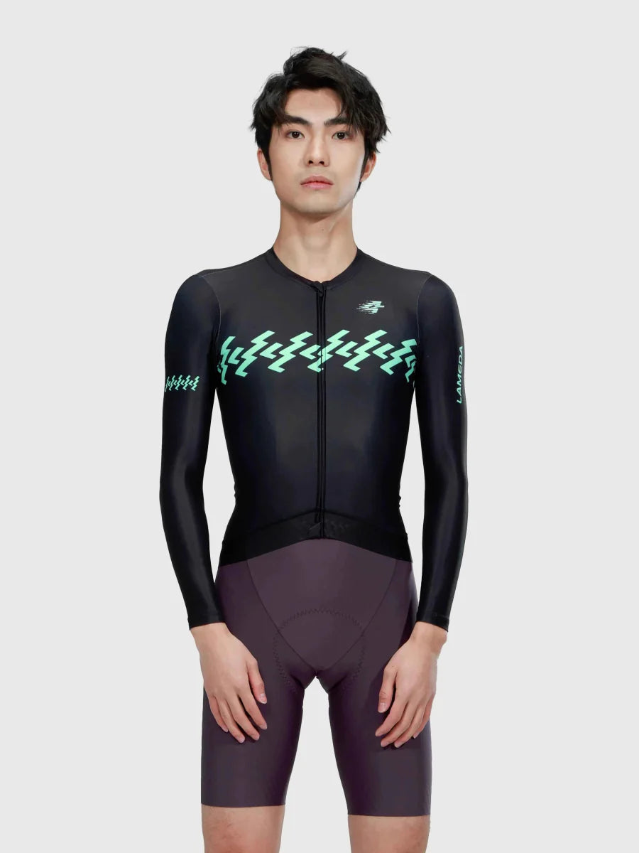 Verde Men Cycling Jersey Long Sleeve - Ink Green