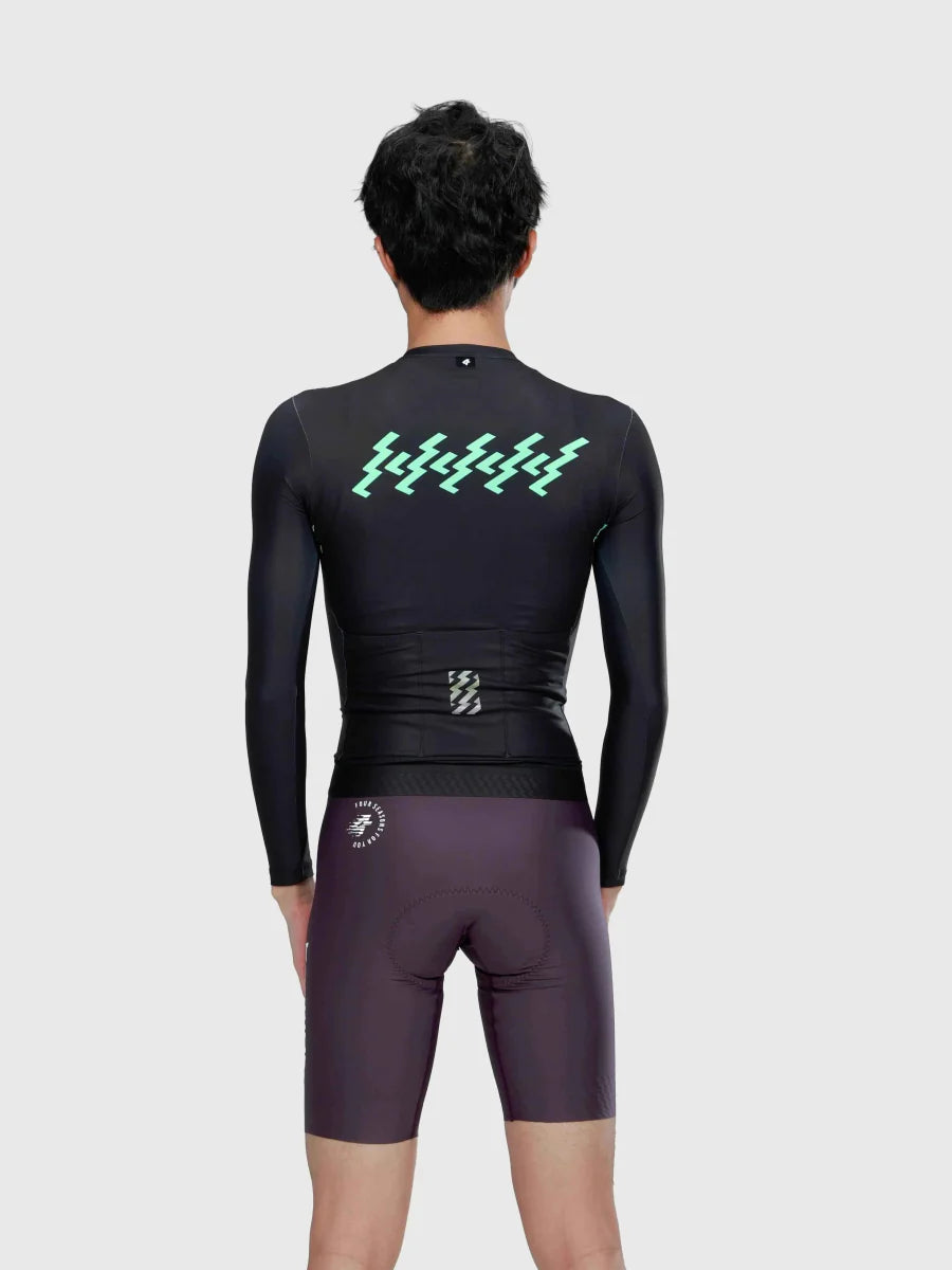 Verde Men Cycling Jersey Long Sleeve - Ink Green
