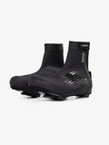 Black umsa warm cycling shoe covers with sleek design and reflective stripes ideal for light rain and road splashes