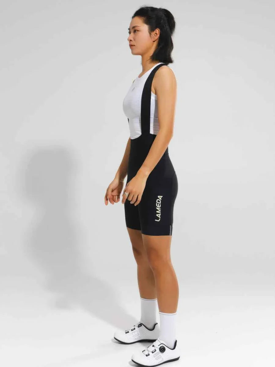 Women's Basic Bib Shorts 2025SSZ504 - Black